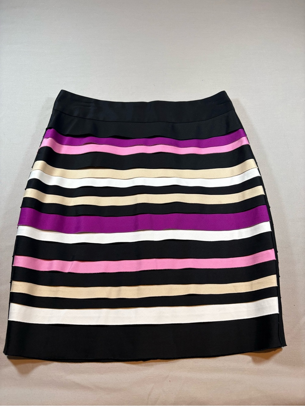 White House Black Market Tiered Ribbon Stripe Pencil Skirt - Size 0